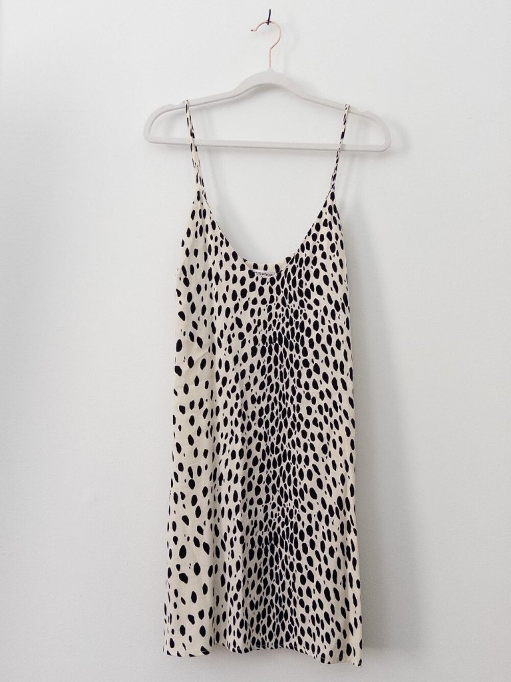Reformation Womens Ventura Mini Slip Dress Black White Cheetah Print - Size S